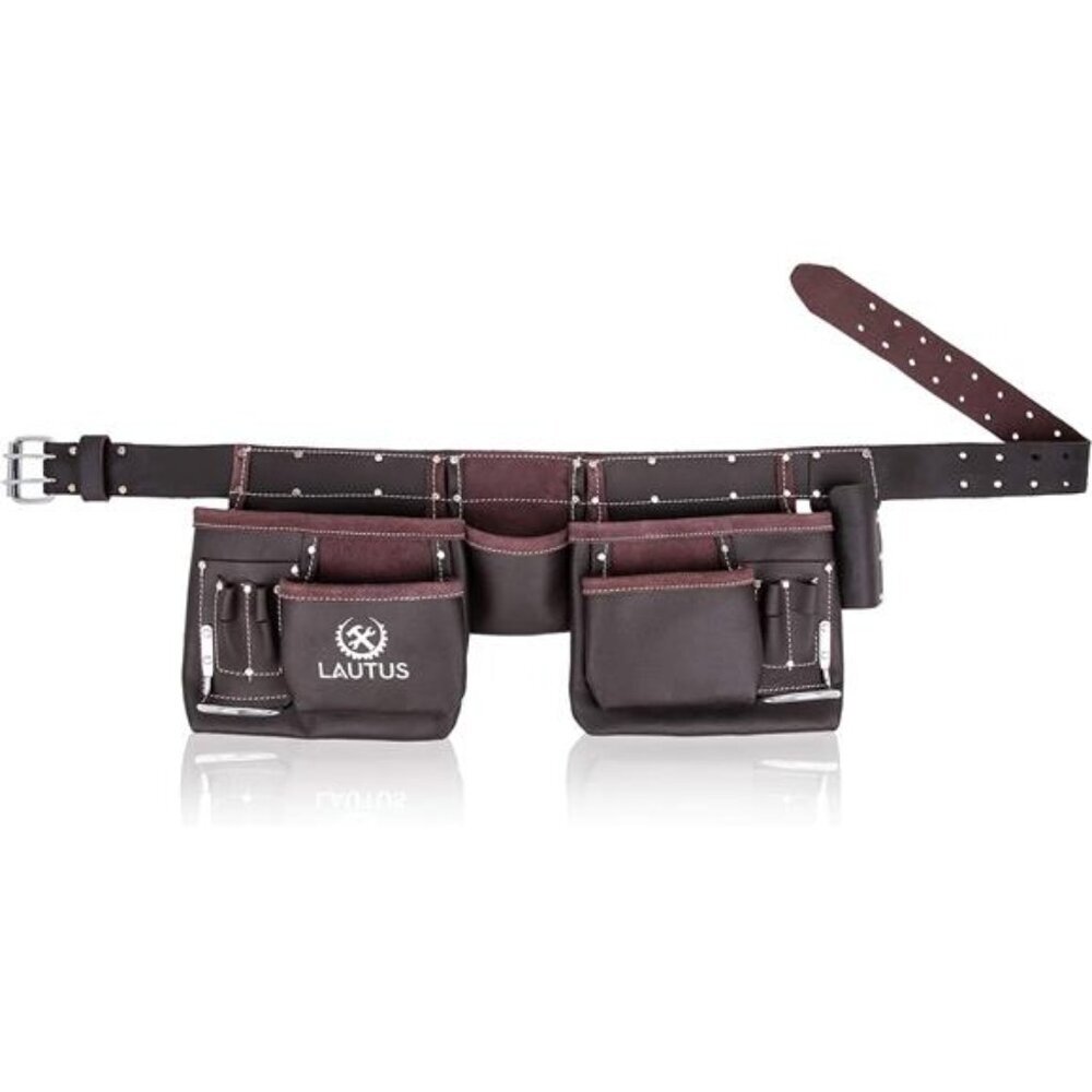 Oil Tanned Leather Tool Belt/Pouch/Bag, Carpenter, Construction, Framers